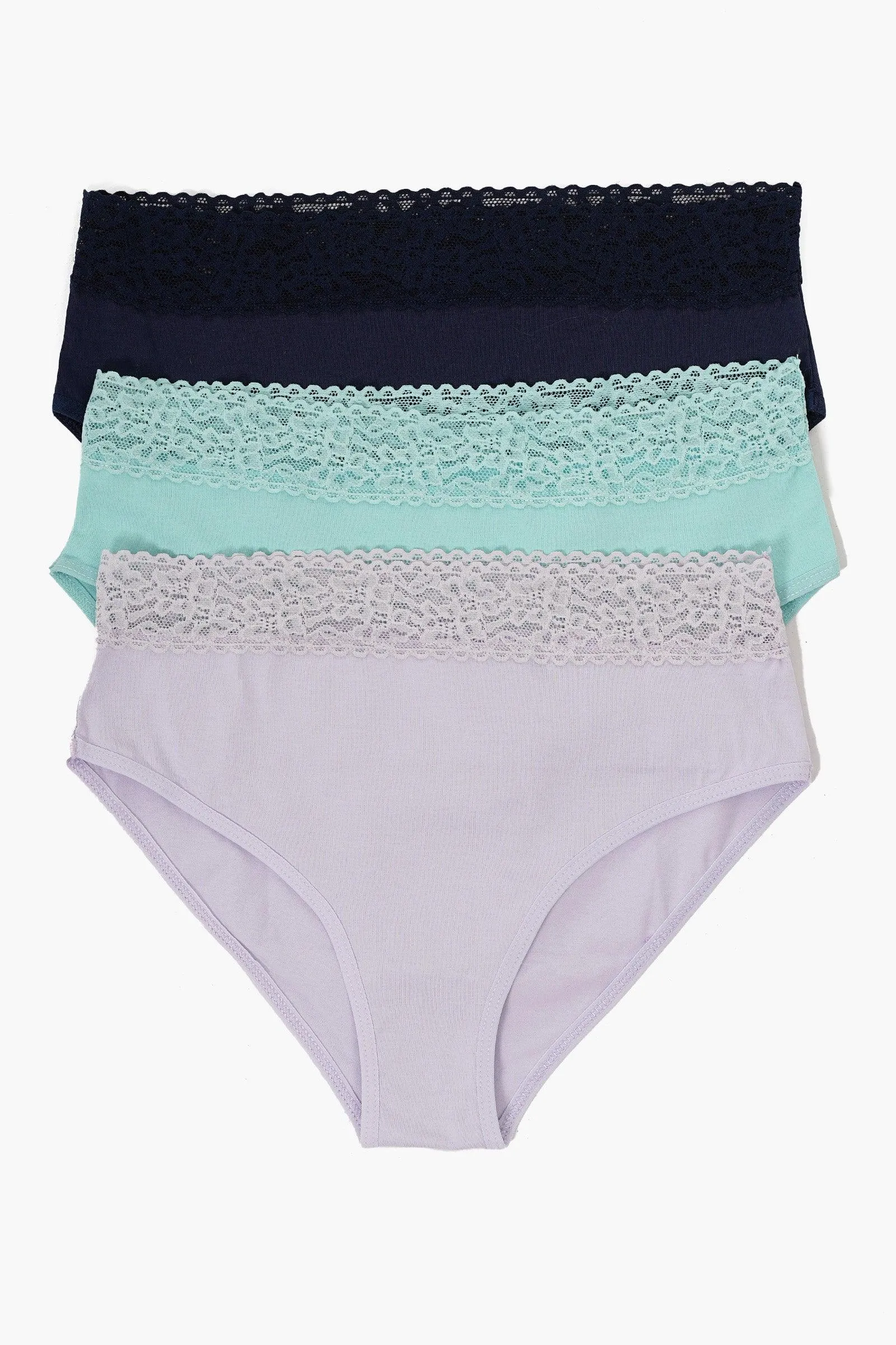 Pack of 3 Brief Panties with Lace