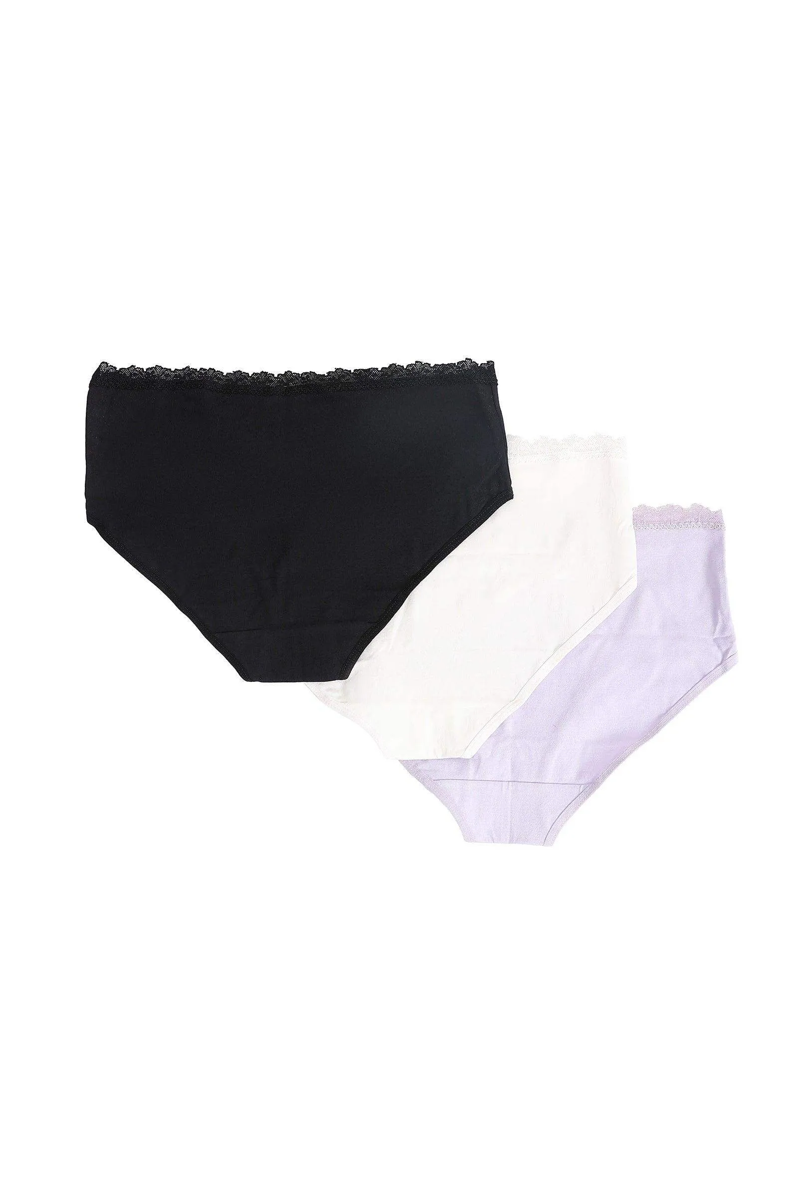 Pack of 3 Full Brief Panties with Lace