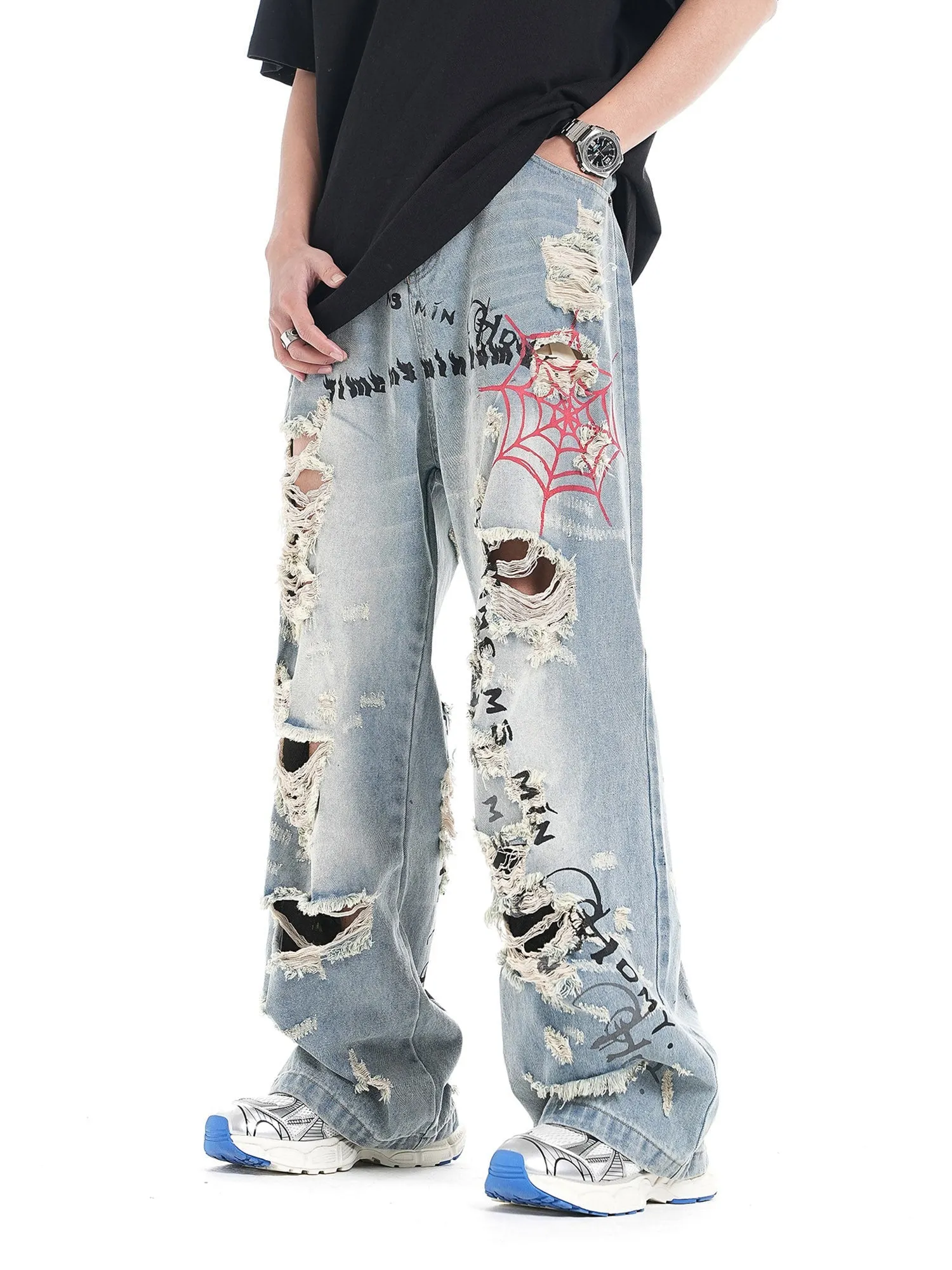 Personalized Cut Hand-printed Jeans