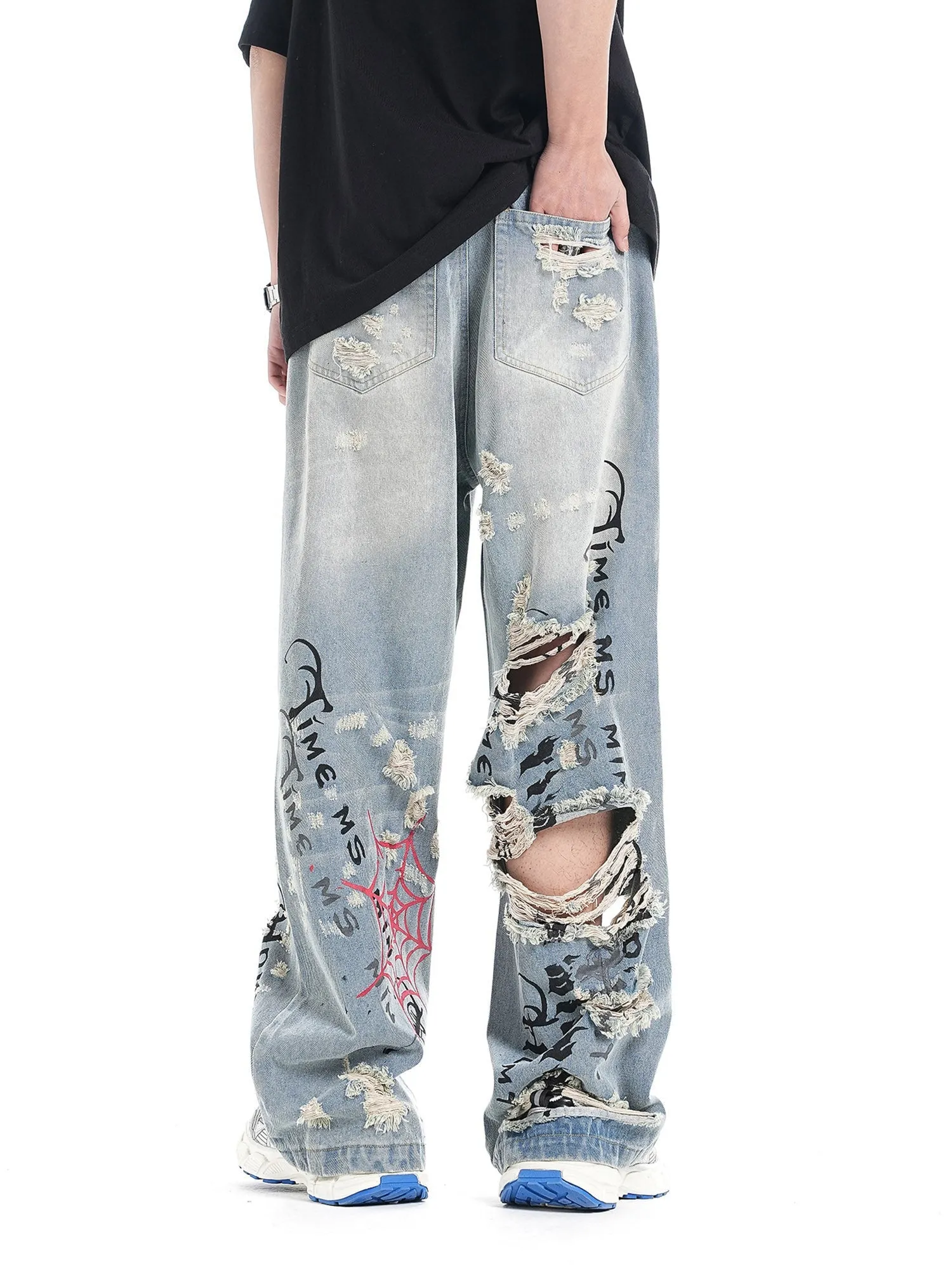 Personalized Cut Hand-printed Jeans