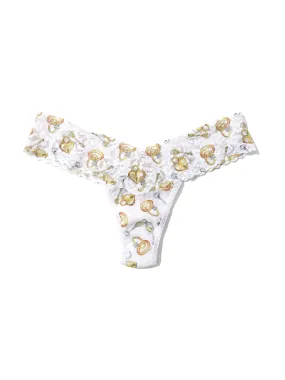 Petite Size Printed Signature Lace Thong Forever Gold Sale