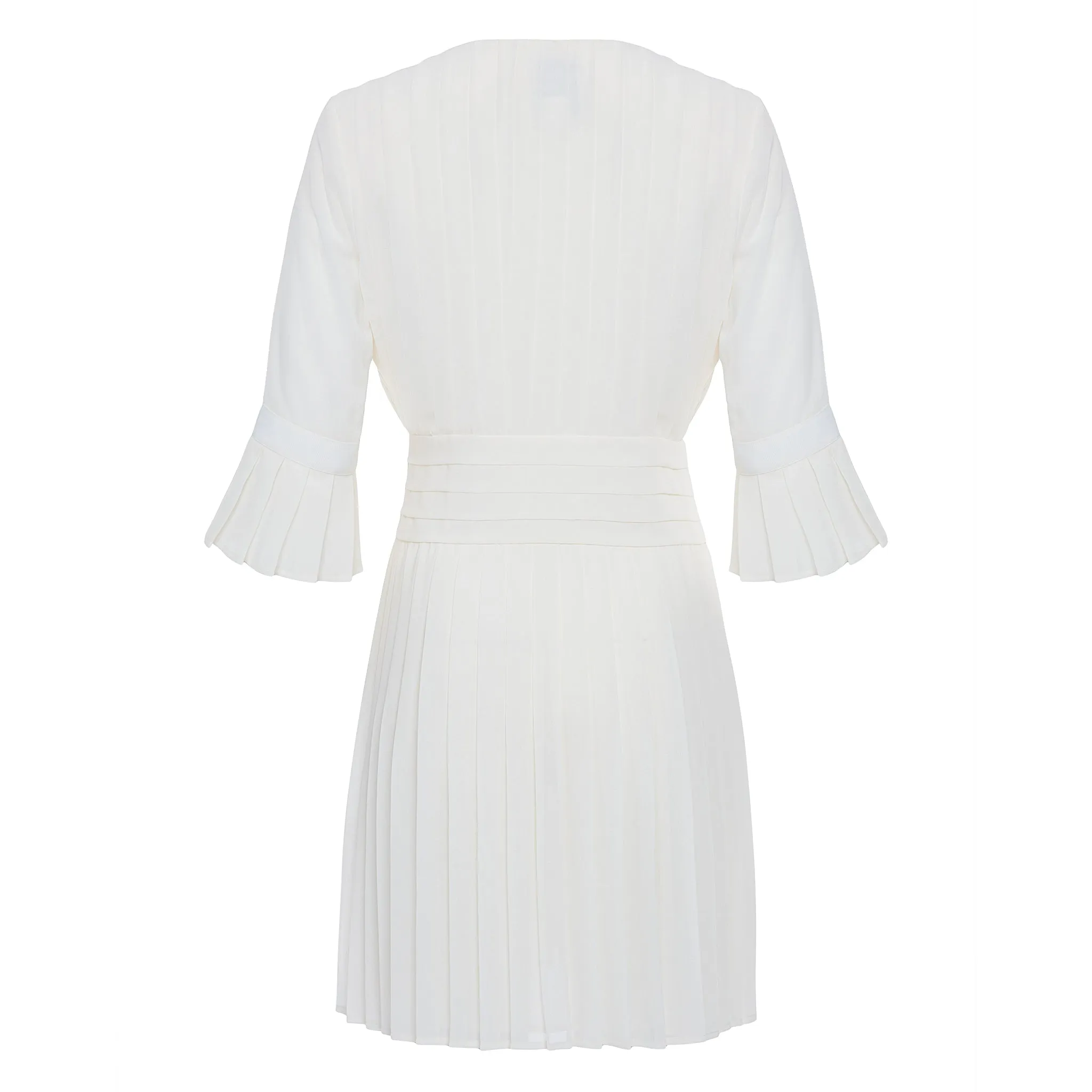 Pleated Crepe Dress - Ivory