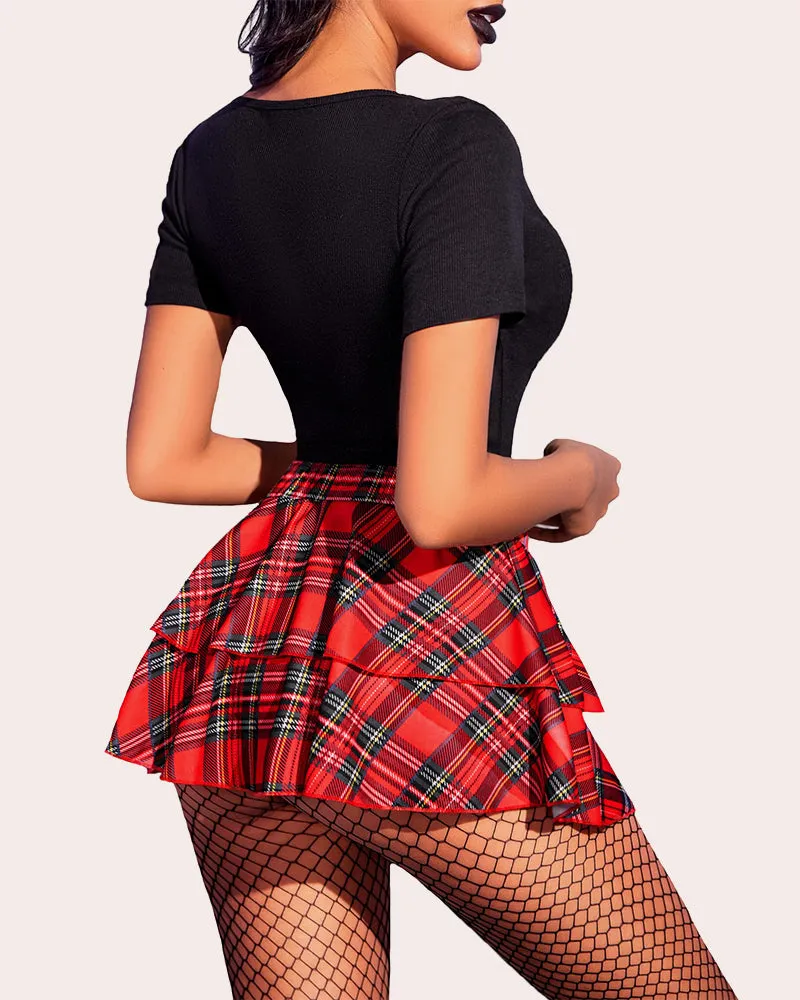 Pleated Mini Ruffle Lingerie Skirts