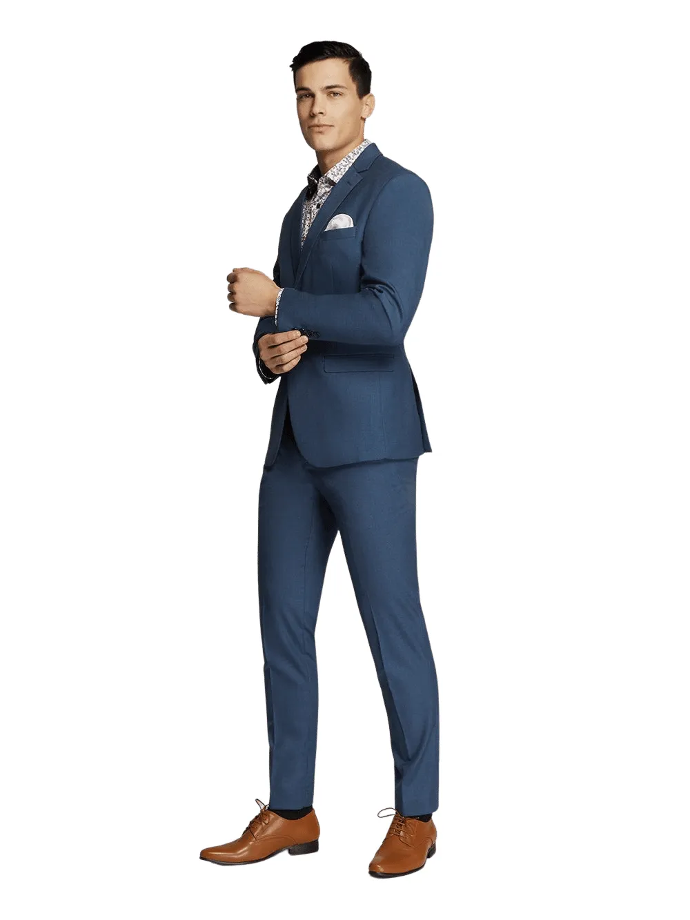 Poly Wool Blue Formal Suit