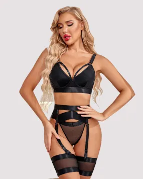 Push Up 5 Piece Lingerie Set with Garter