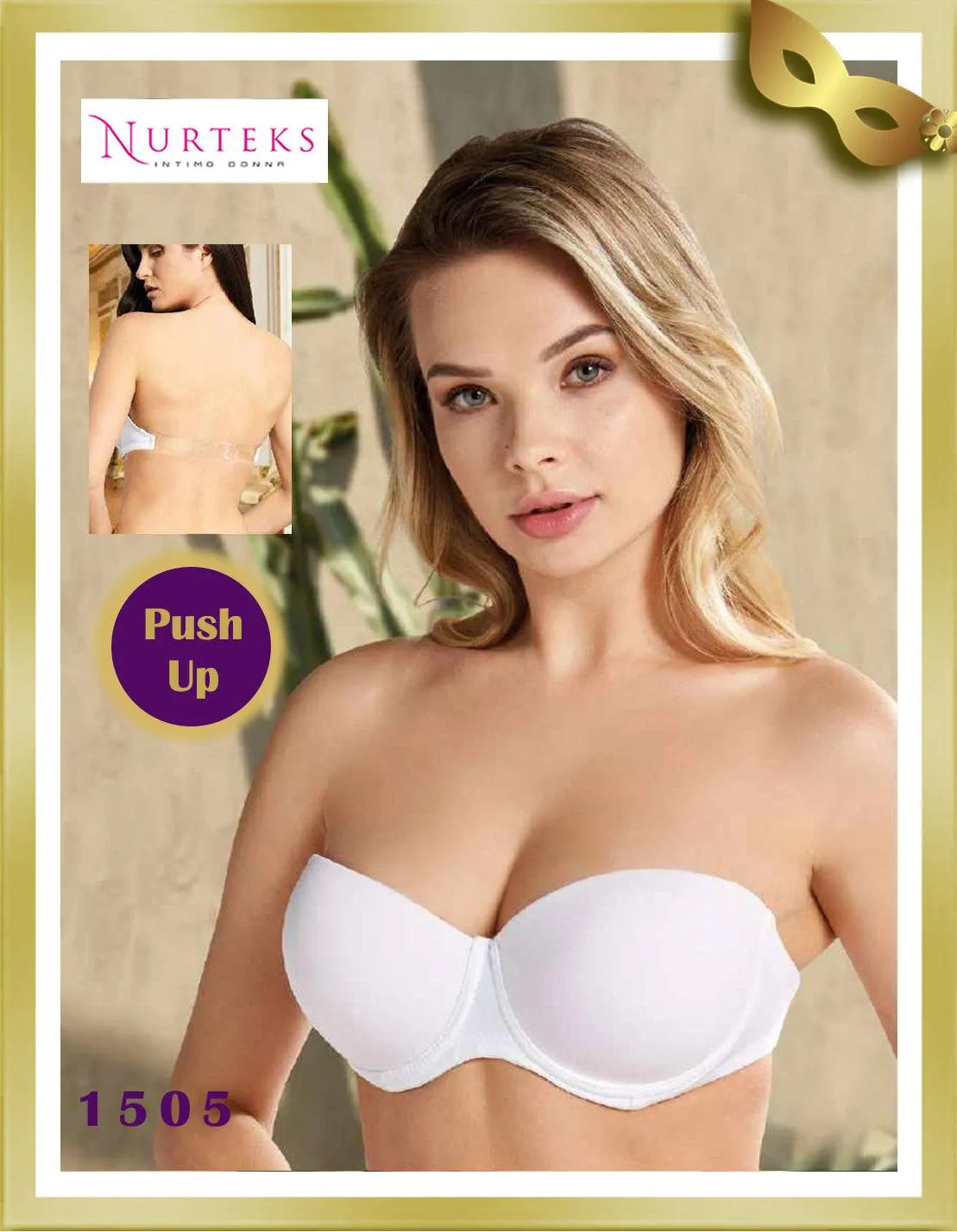 Push up Transparent Back Strapless Bra 1505