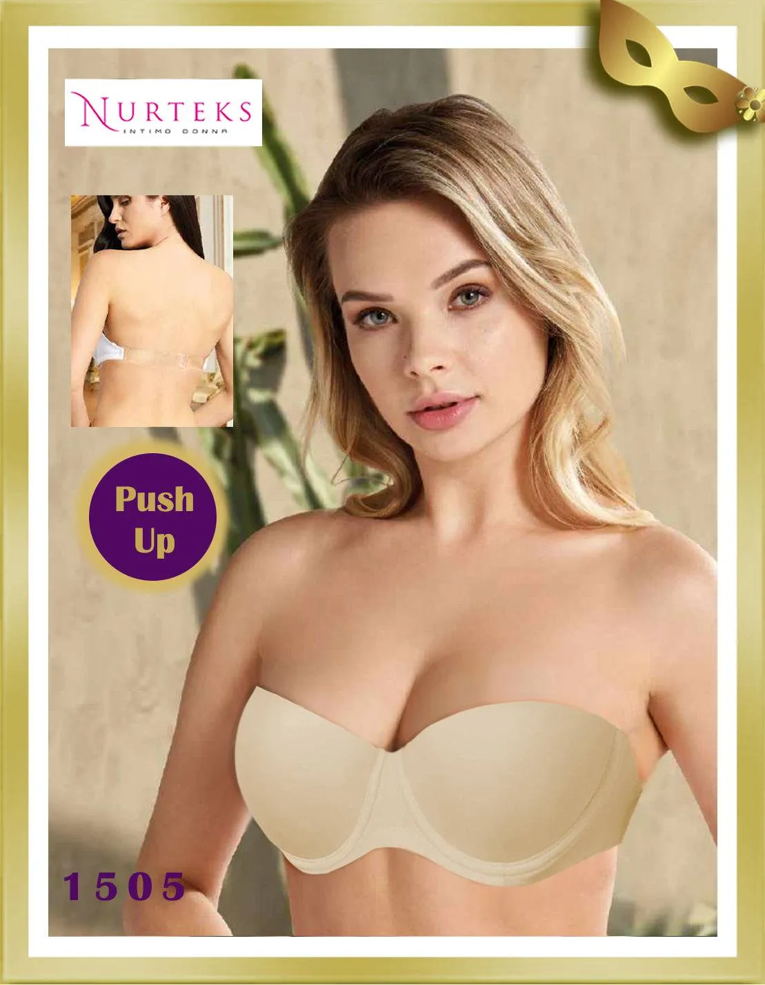 Push up Transparent Back Strapless Bra 1505