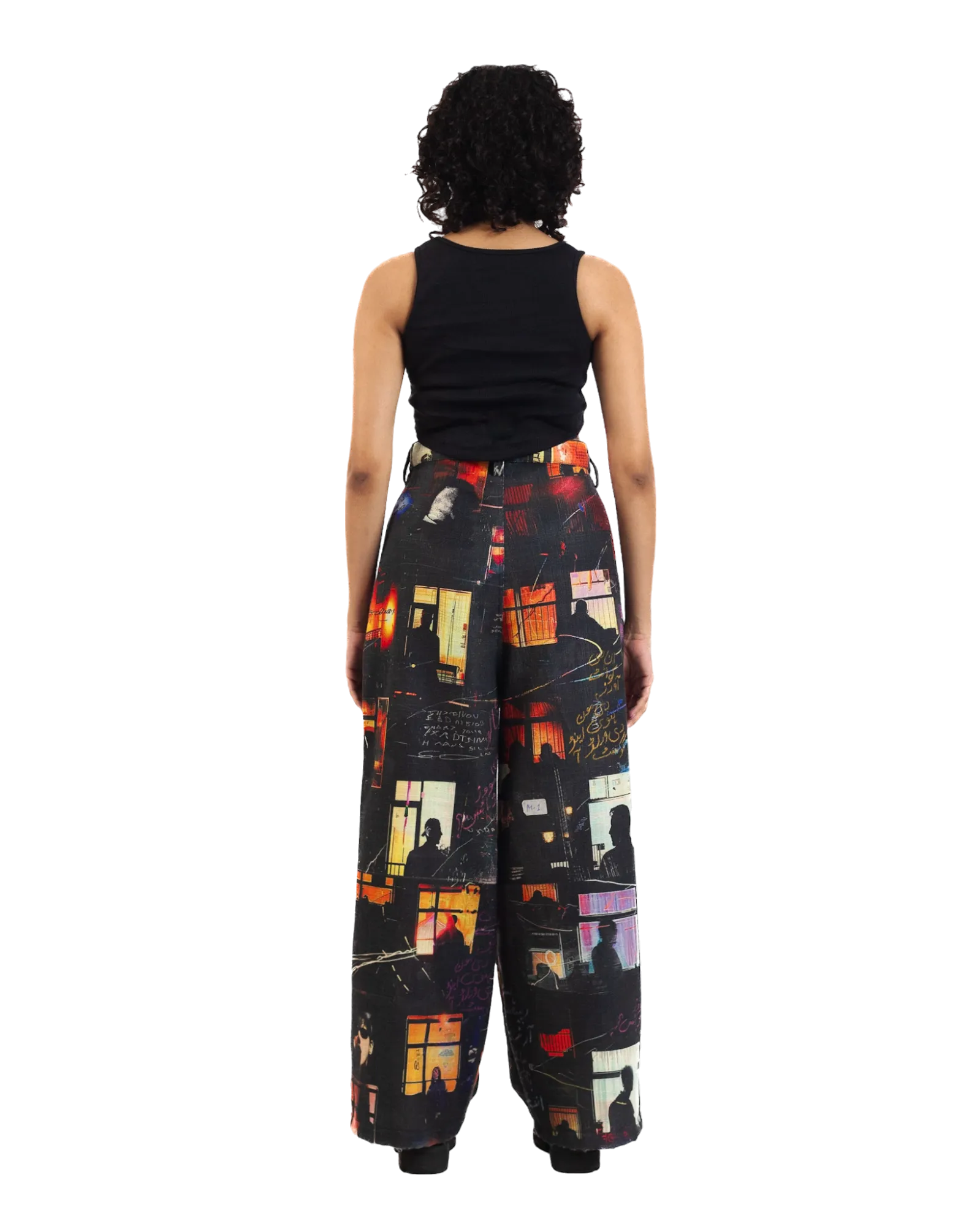 "Nocturnal Ride" Printed Straight Leg Trousers