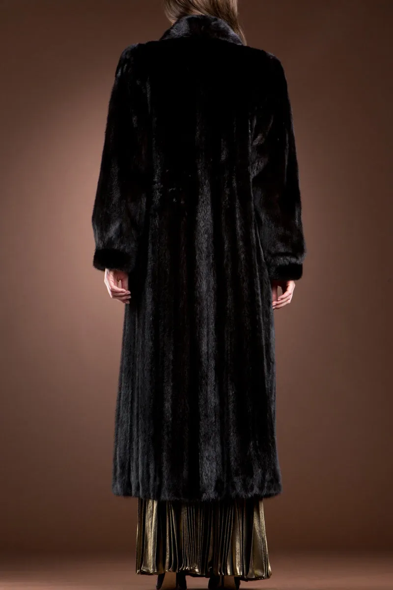 Ranch Mink Fur Coat-Banded Cuffs