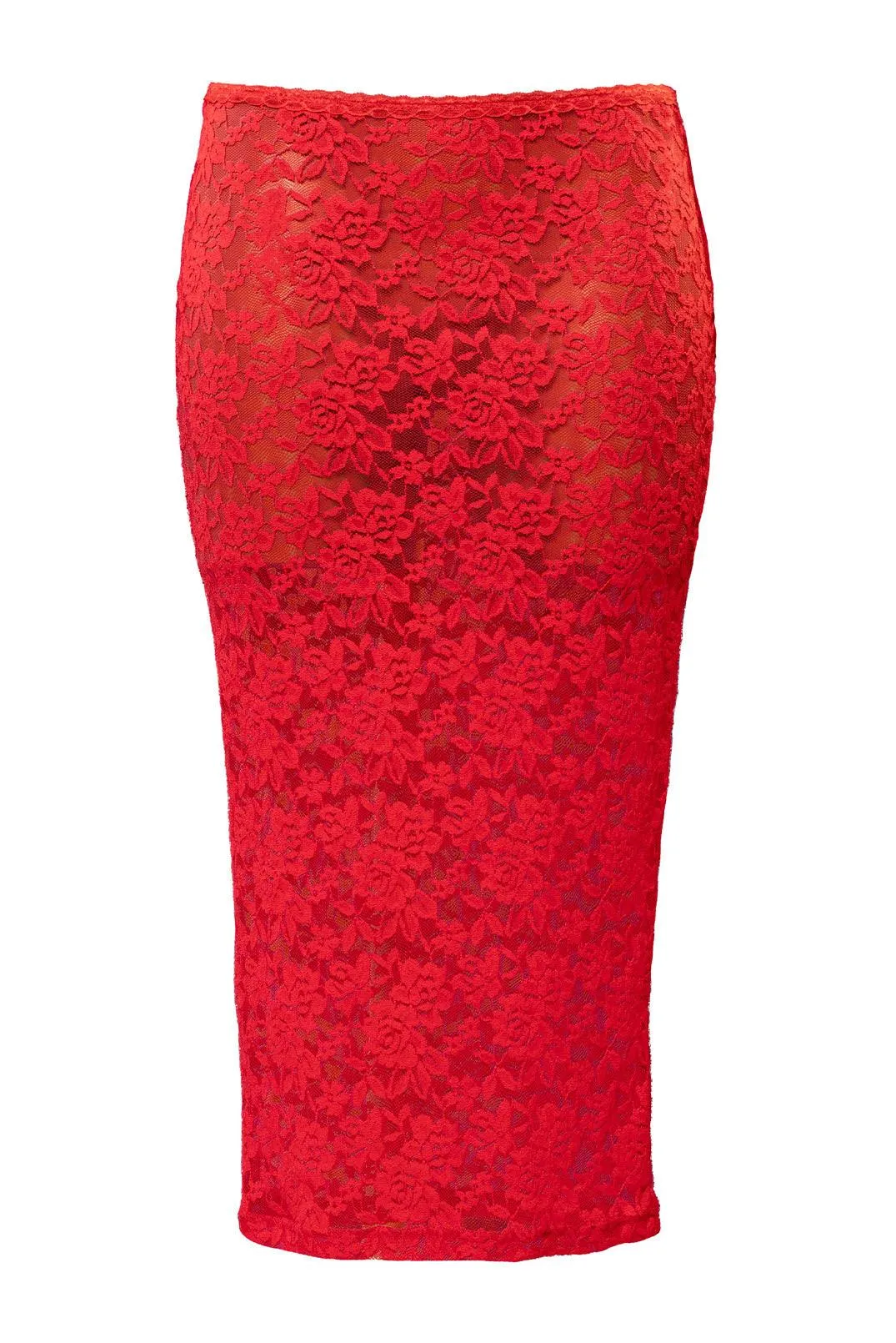 Red Sonja Lace Sheer Midi Skirt