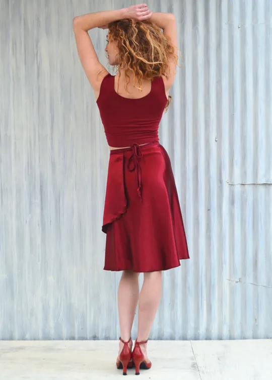 Red Vera Wrap Skirt