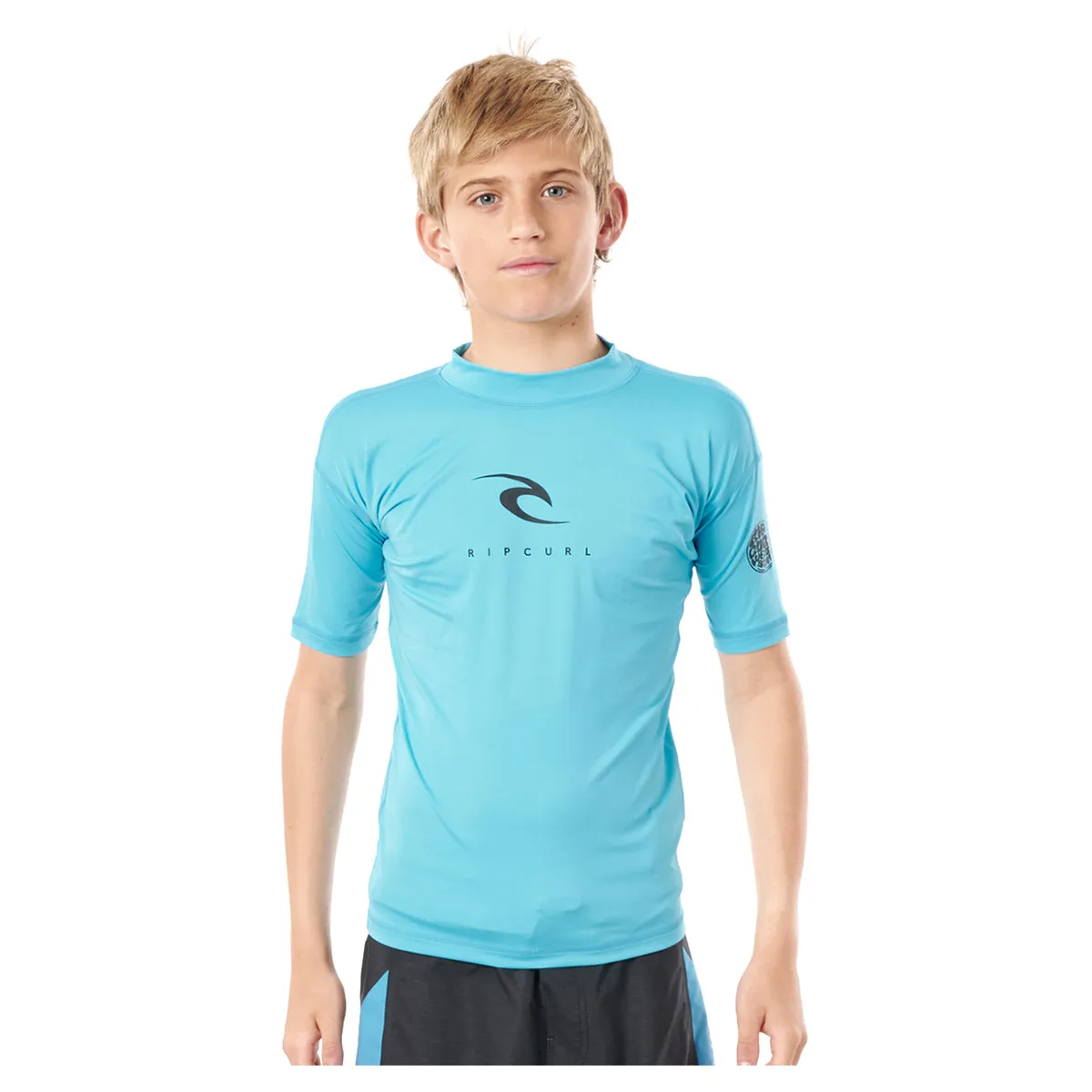 Rip Curl Boy's Corp Short Sleeve UV Tee - Blue