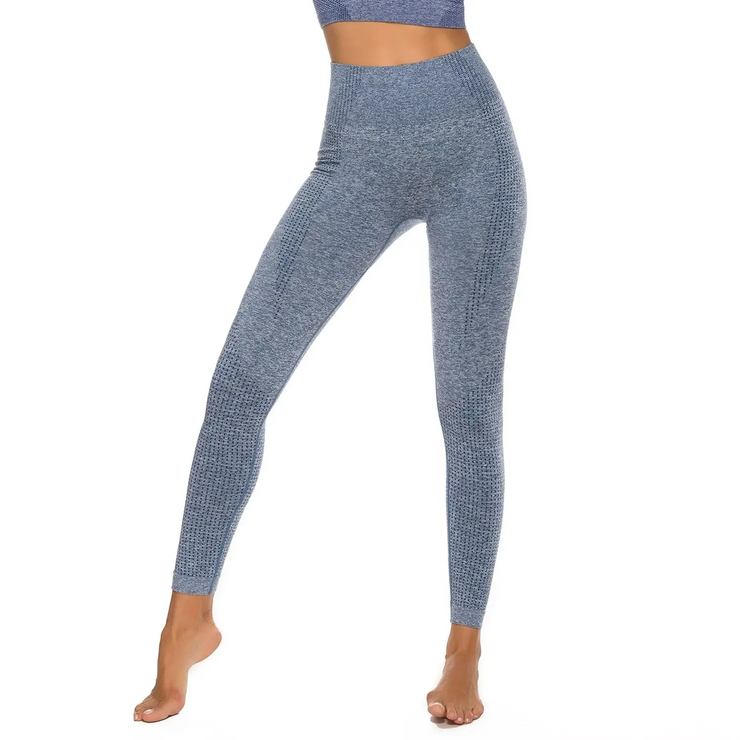 Seamless High Waist Yoga Pants with Energy Dotted Pattern