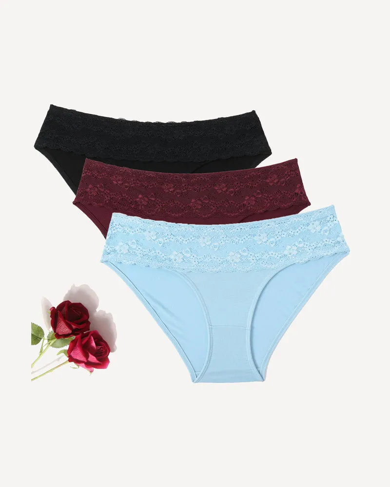 Seamless Panties Lace Ladies High Cut Hipster