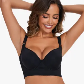 SheCurve® Push-Up Back Smoothing Bra - Black (2 PACK）