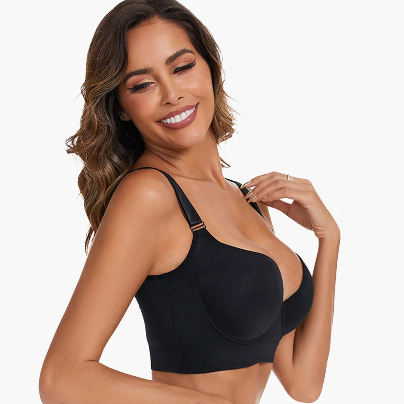 SheCurve® Push-Up Back Smoothing Bra - Black Beige (2 PACK）