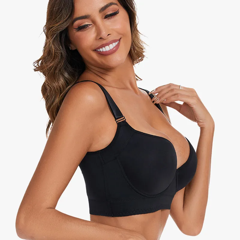 SheCurve® Push-Up Back Smoothing Bra-Black