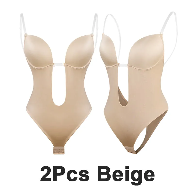 SheCurve® Strapless U Plunge Thong Bodysuit