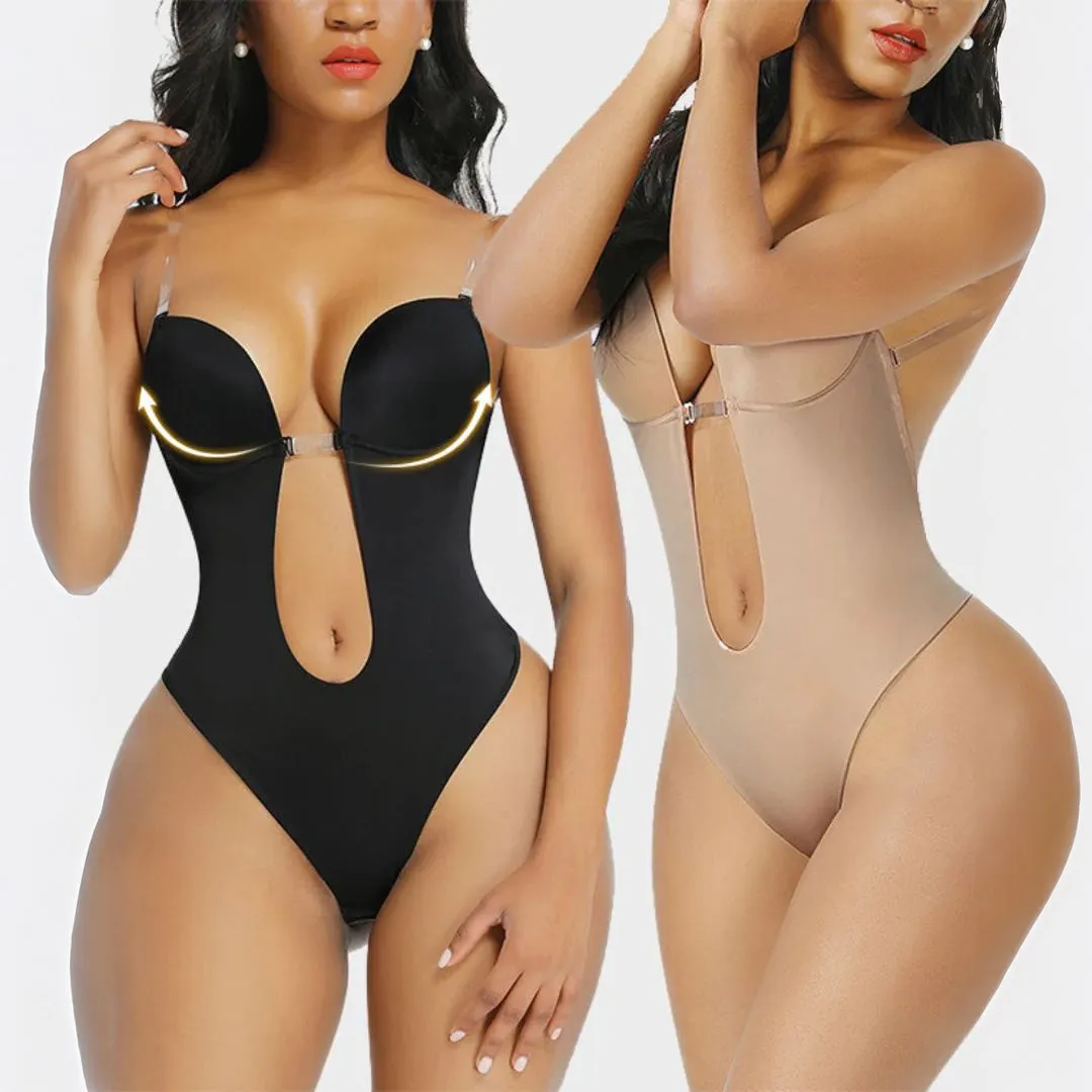 SheCurve® Strapless U Plunge Thong Bodysuit