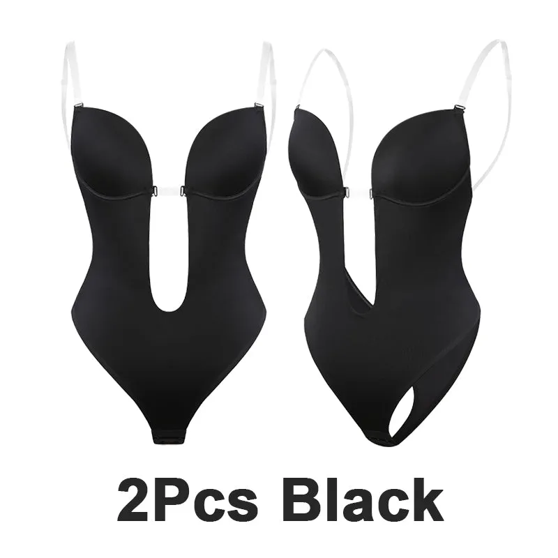 SheCurve® Strapless U Plunge Thong Bodysuit