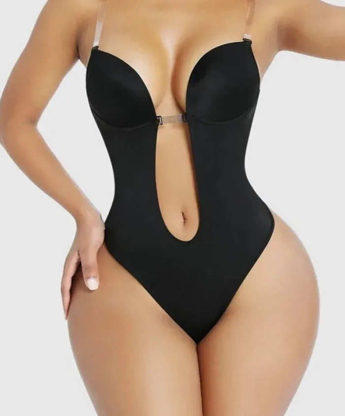 SheCurve® Strapless U Plunge Thong Bodysuit