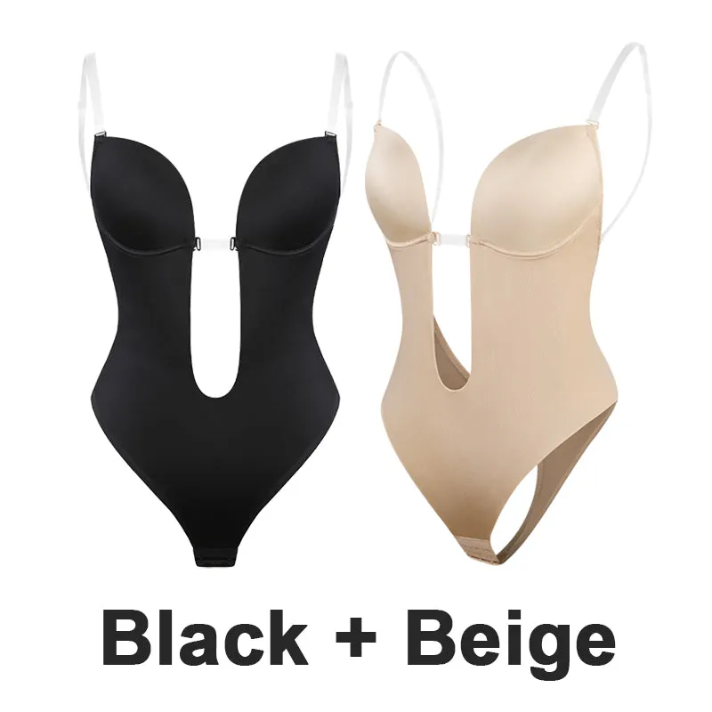 SheCurve® Strapless U Plunge Thong Bodysuit