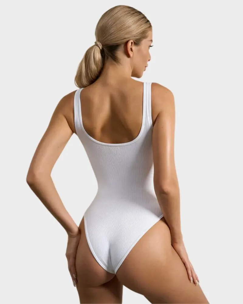 SheCurve® Wide Strap Backless Thong Bodysuit