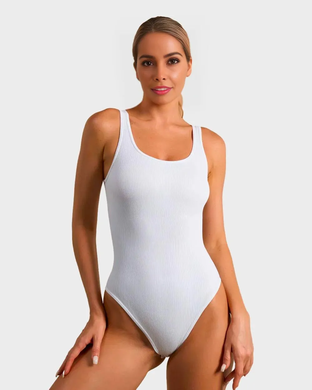 SheCurve® Wide Strap Backless Thong Bodysuit