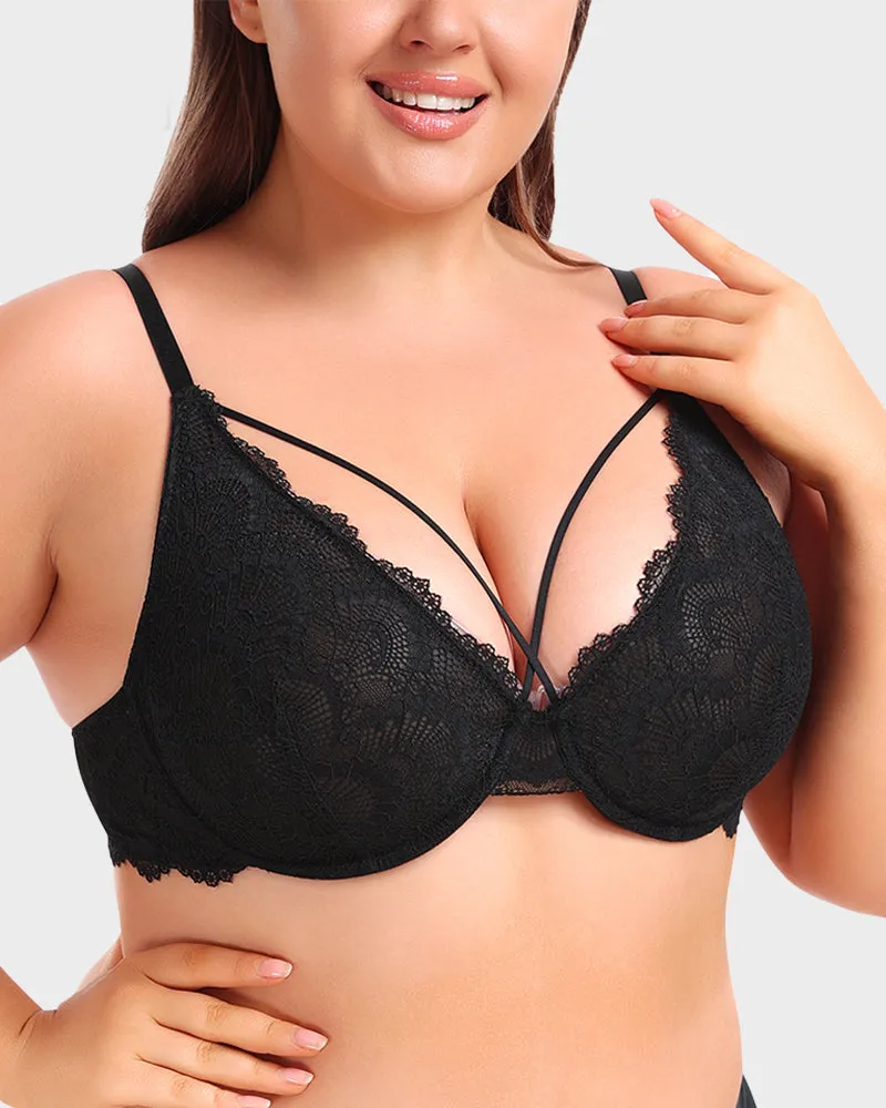 SheCurve®Non-Padded Lace Strappy Push-Up Bra