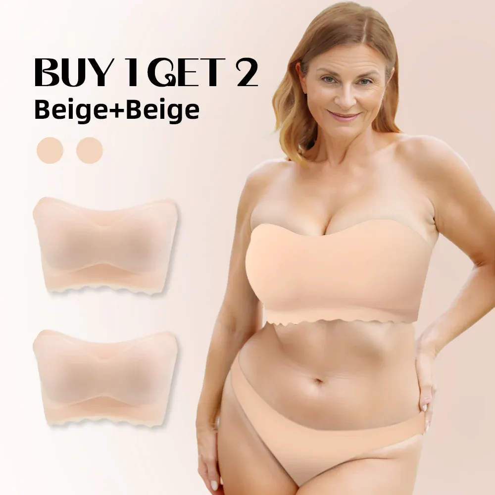 Shecurve®Plus Size Strapless Invisible Push Up Bra (Buy 1 Get 1 Free)-2PCS Beige