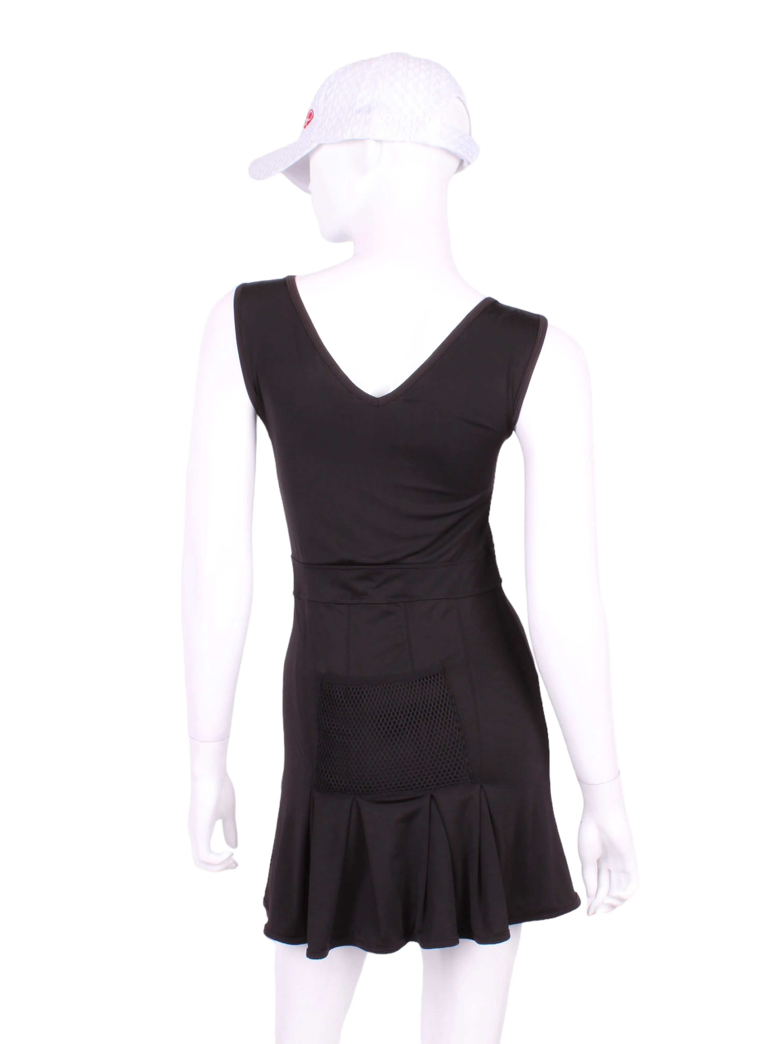 Short Black Angelina Court to Cocktails Tennis Dress