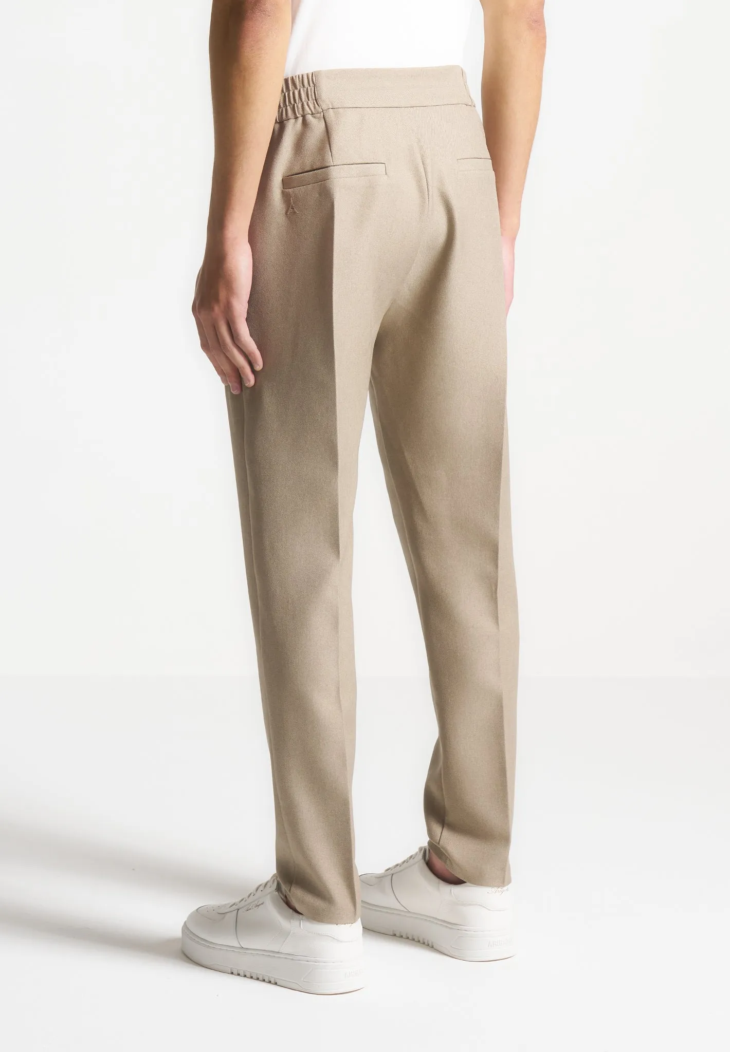 Slim Fit Tailored Trousers - Beige