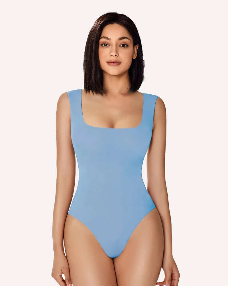 Square Neck Double Lined Bodysuit Shapewear