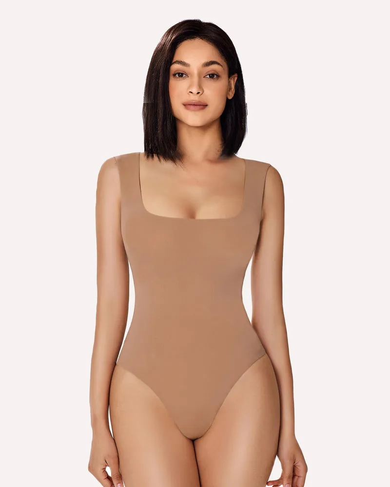 Square Neck Double Lined Bodysuit Shapewear