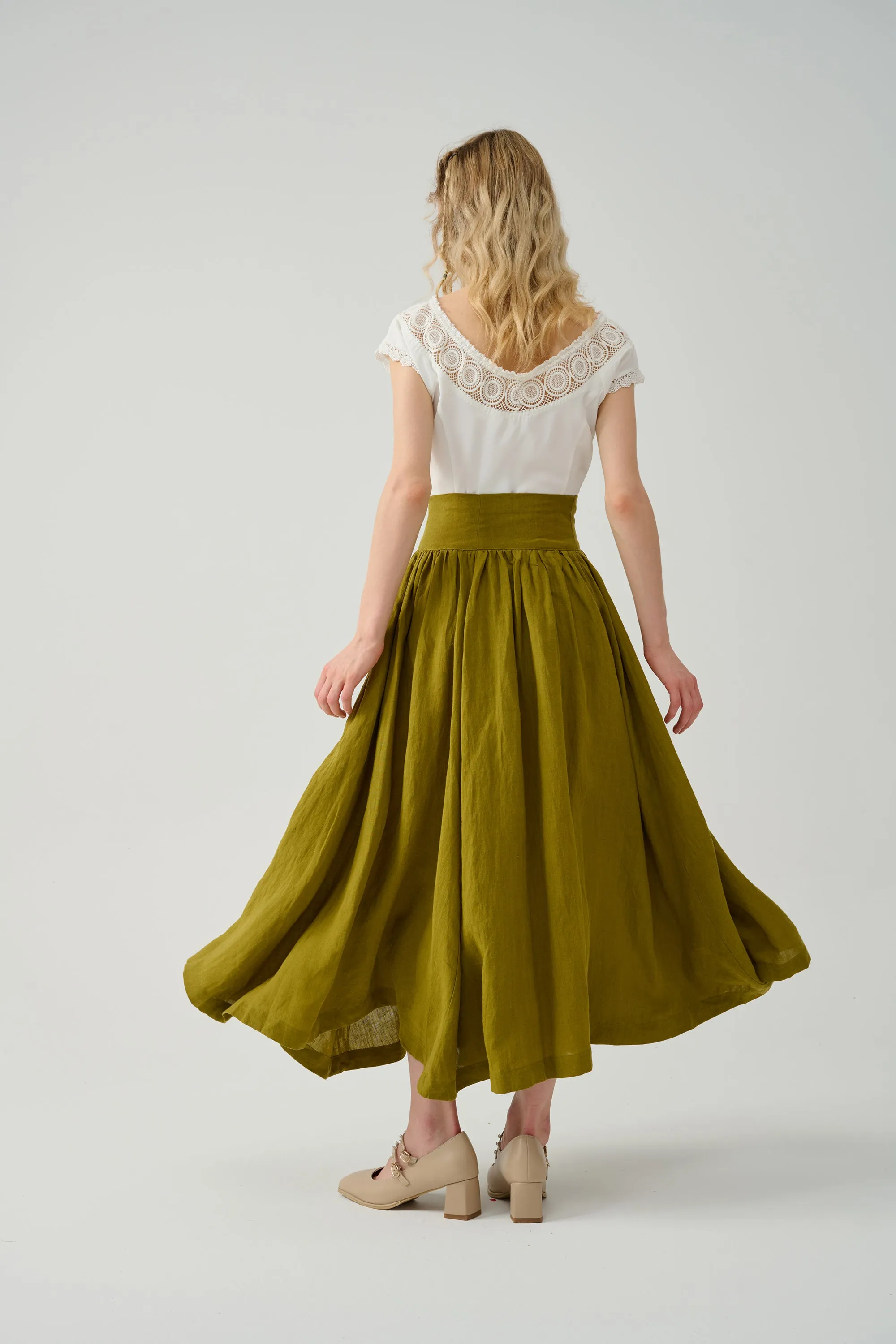 Tea Dance 5 | Lace-up Maxi Linen Skirt