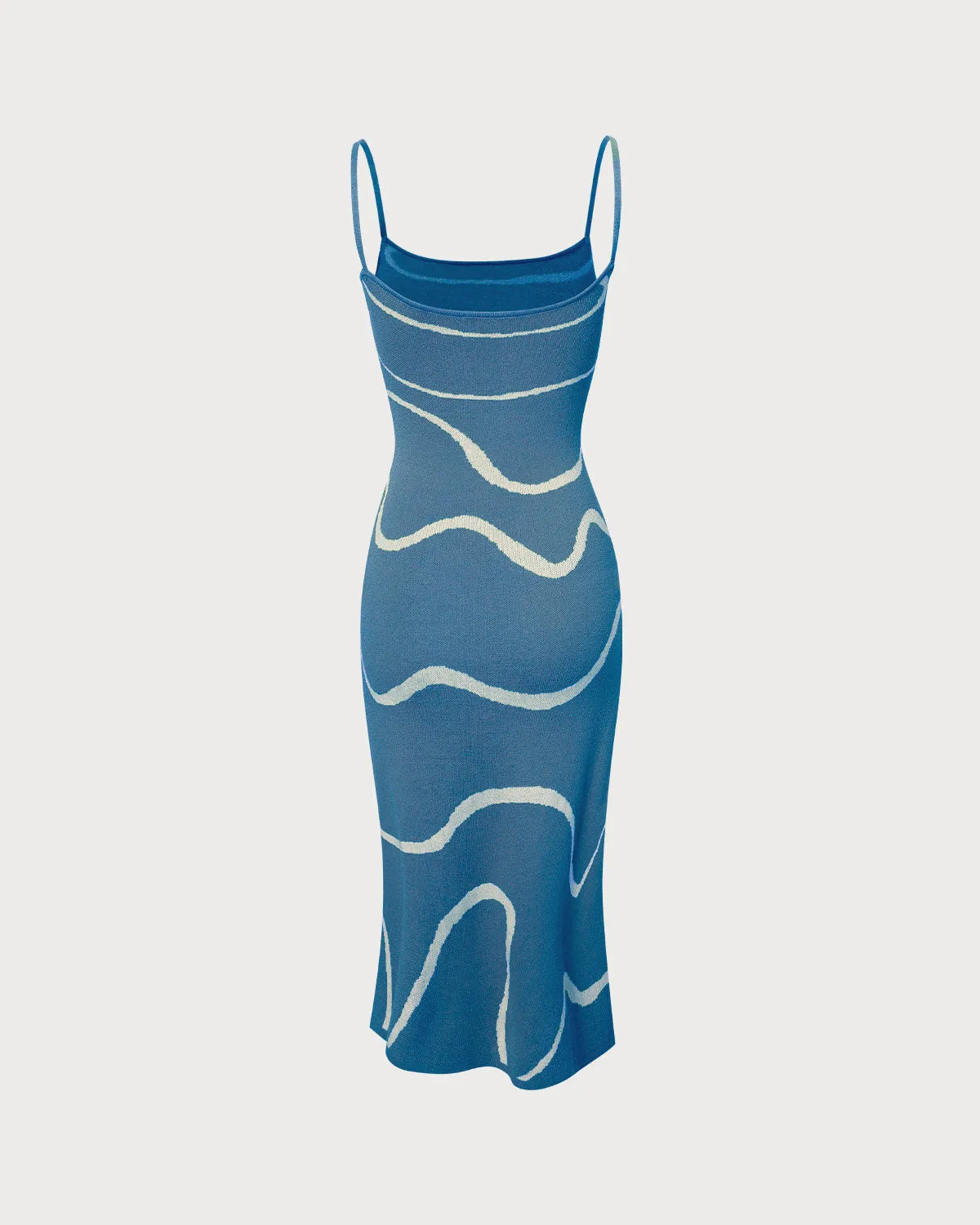 The Blue Wave Mermaid Hem Knit Midi Dress