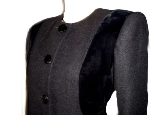 *VINTAGE JACQUELINE DE RIBES VELVET & WOOL JACKET - MADE IN FRANCE