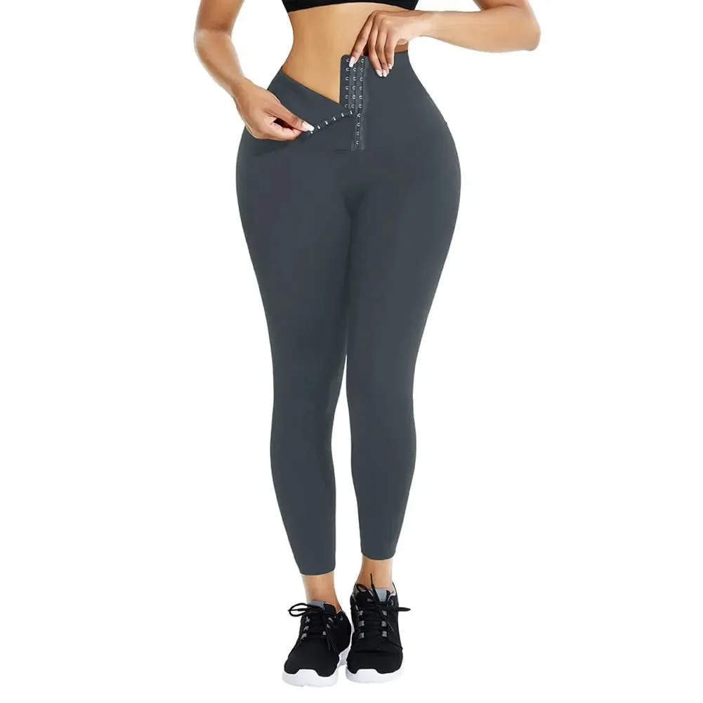 WaistDear Women's High Waist Trainer Leggings - Slimming Corset Shapewear