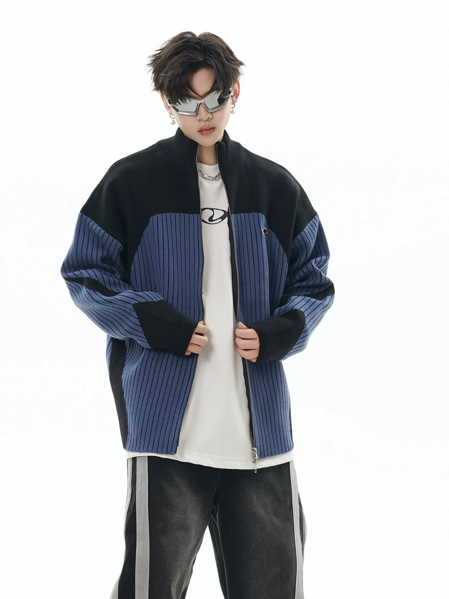 Wave Pulse | High Street Stripe Knit Jacket