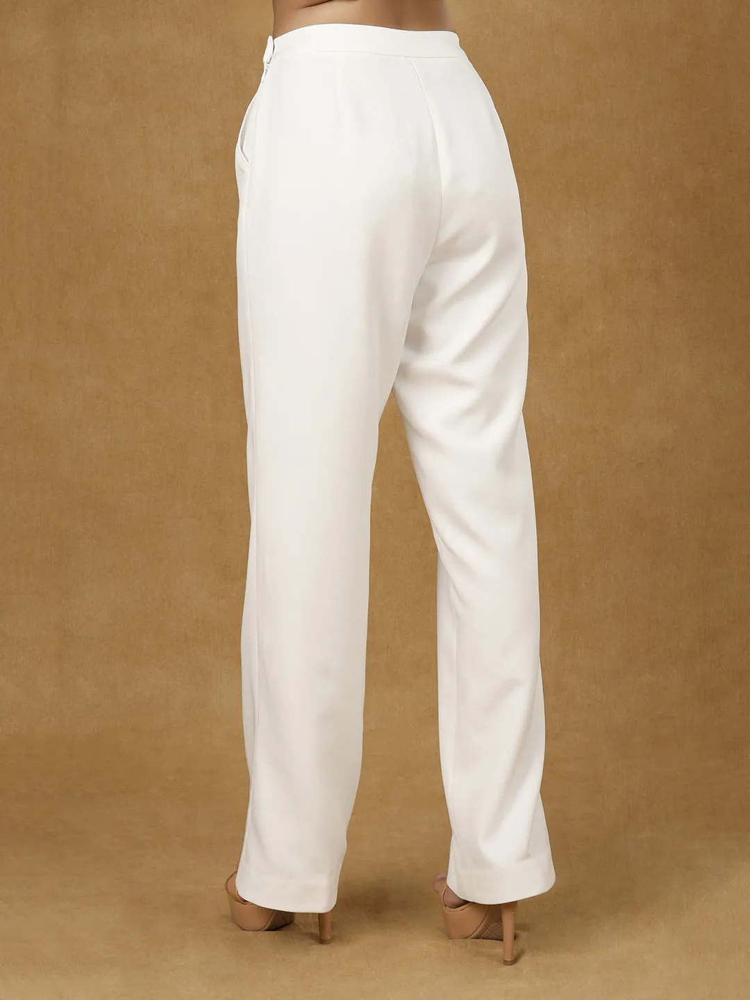 White High Waist Trouser