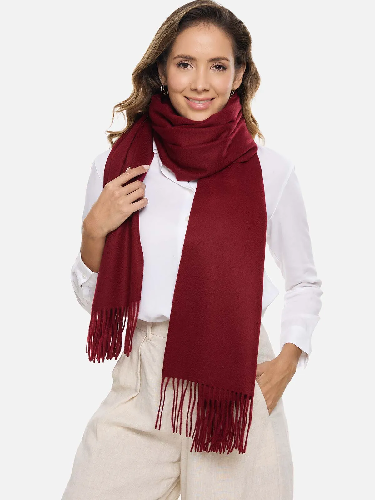 Wine Red Cashmere Wrap