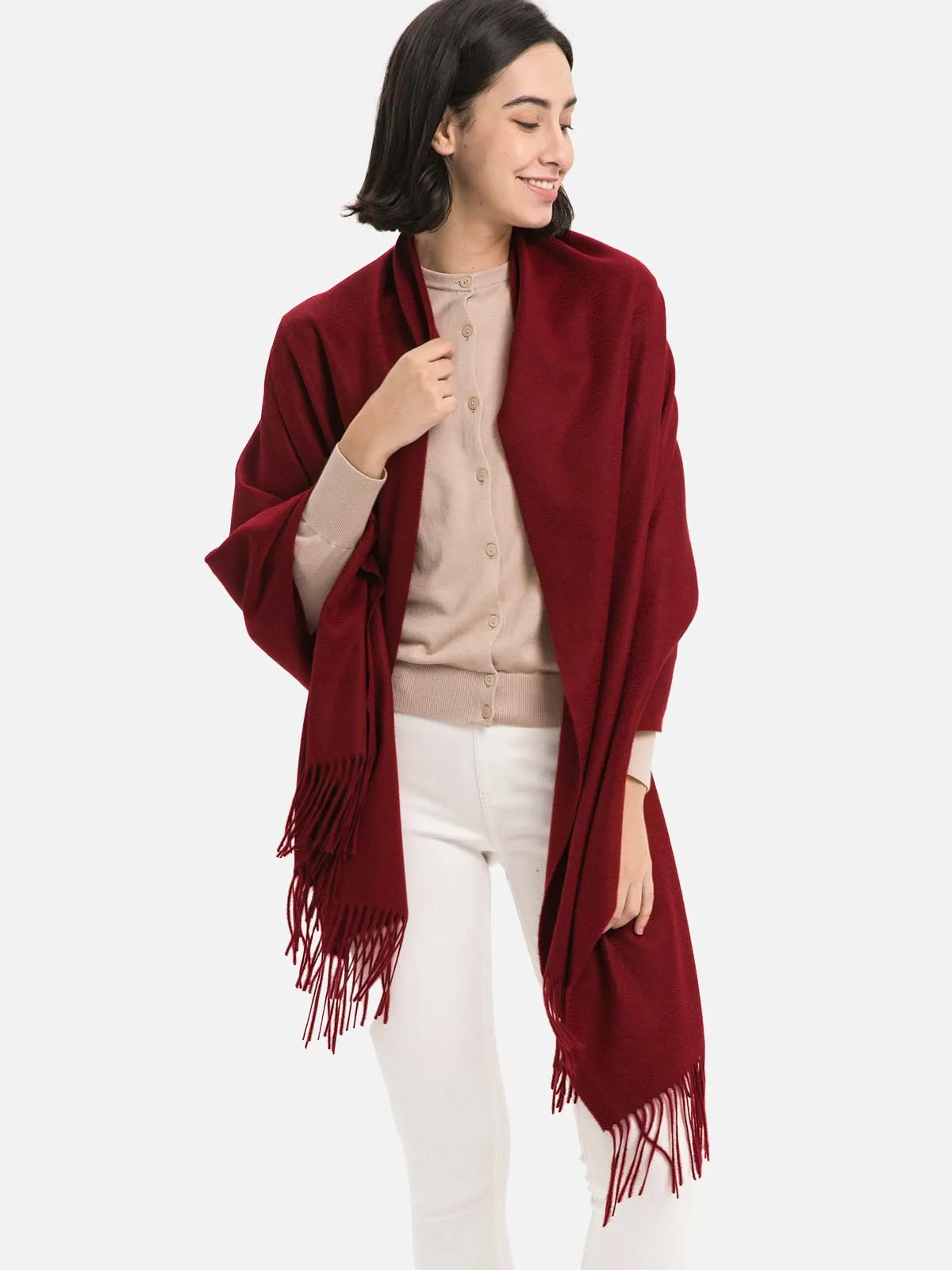 Wine Red Cashmere Wrap