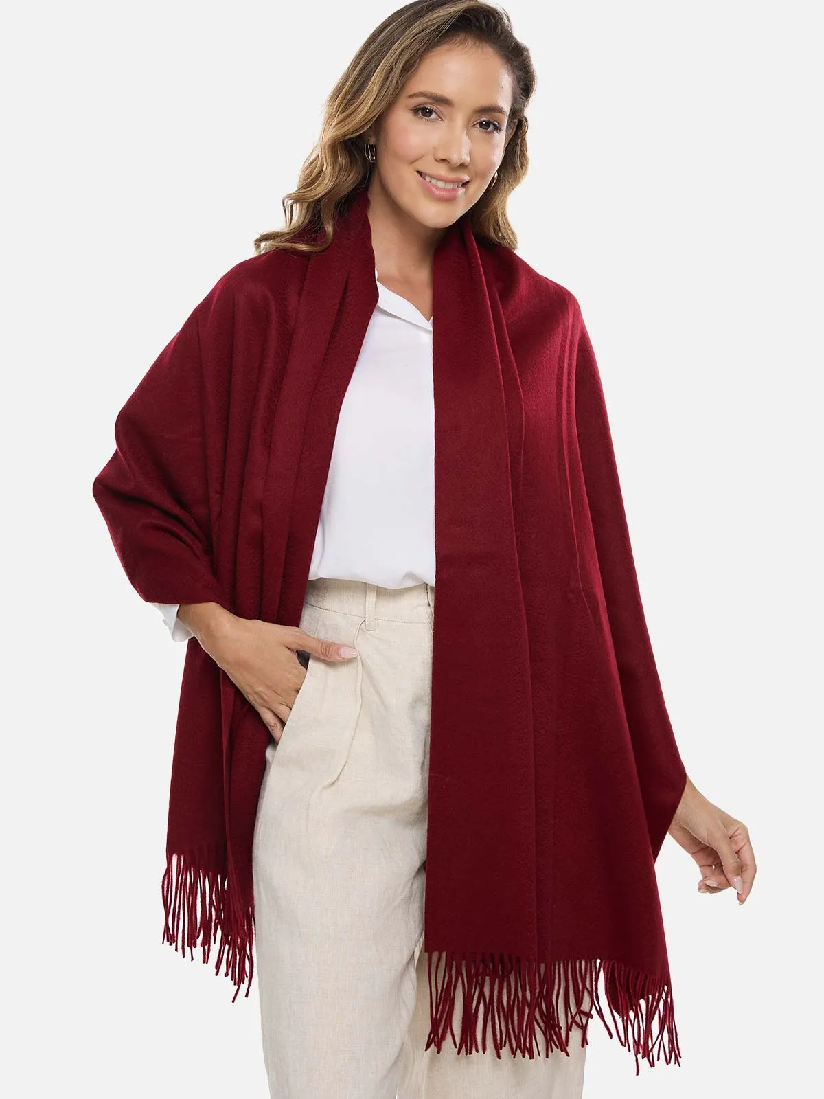 Wine Red Cashmere Wrap