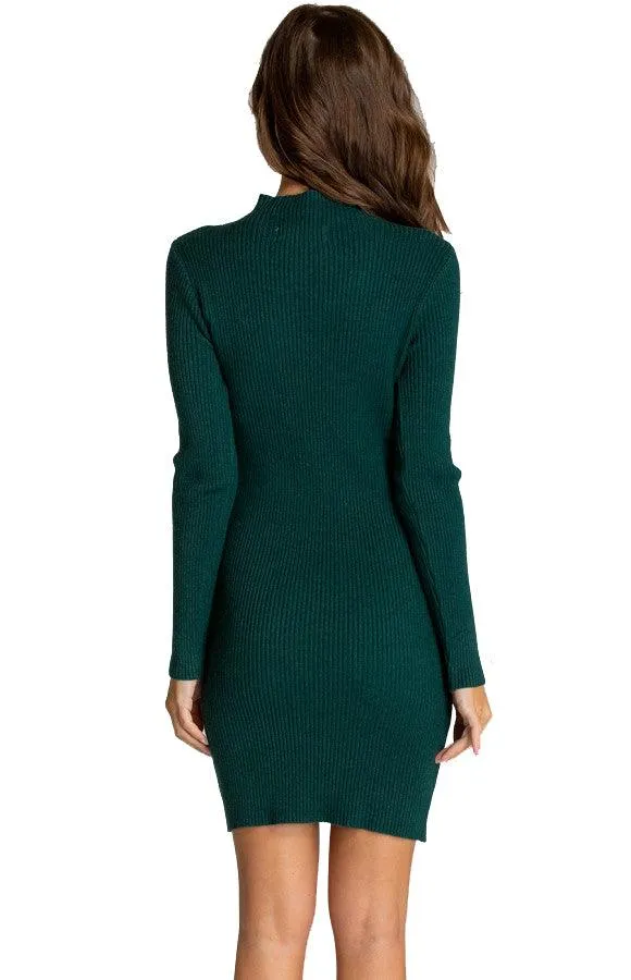 Women's Emerald Fitted Knit Sweater Pullover Dress