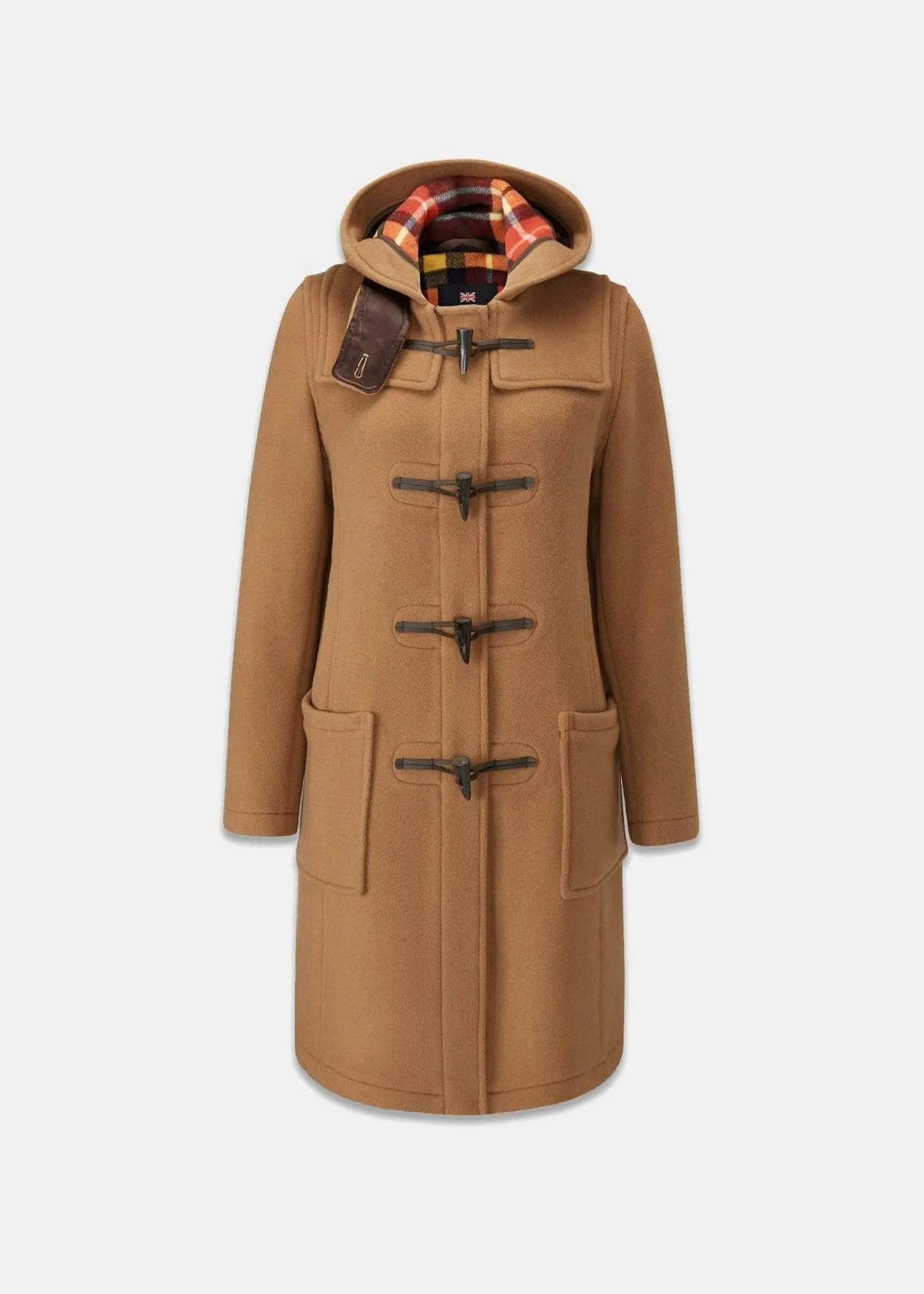 Women's Long Slim Fit Duffle Coat Camel Buchanan