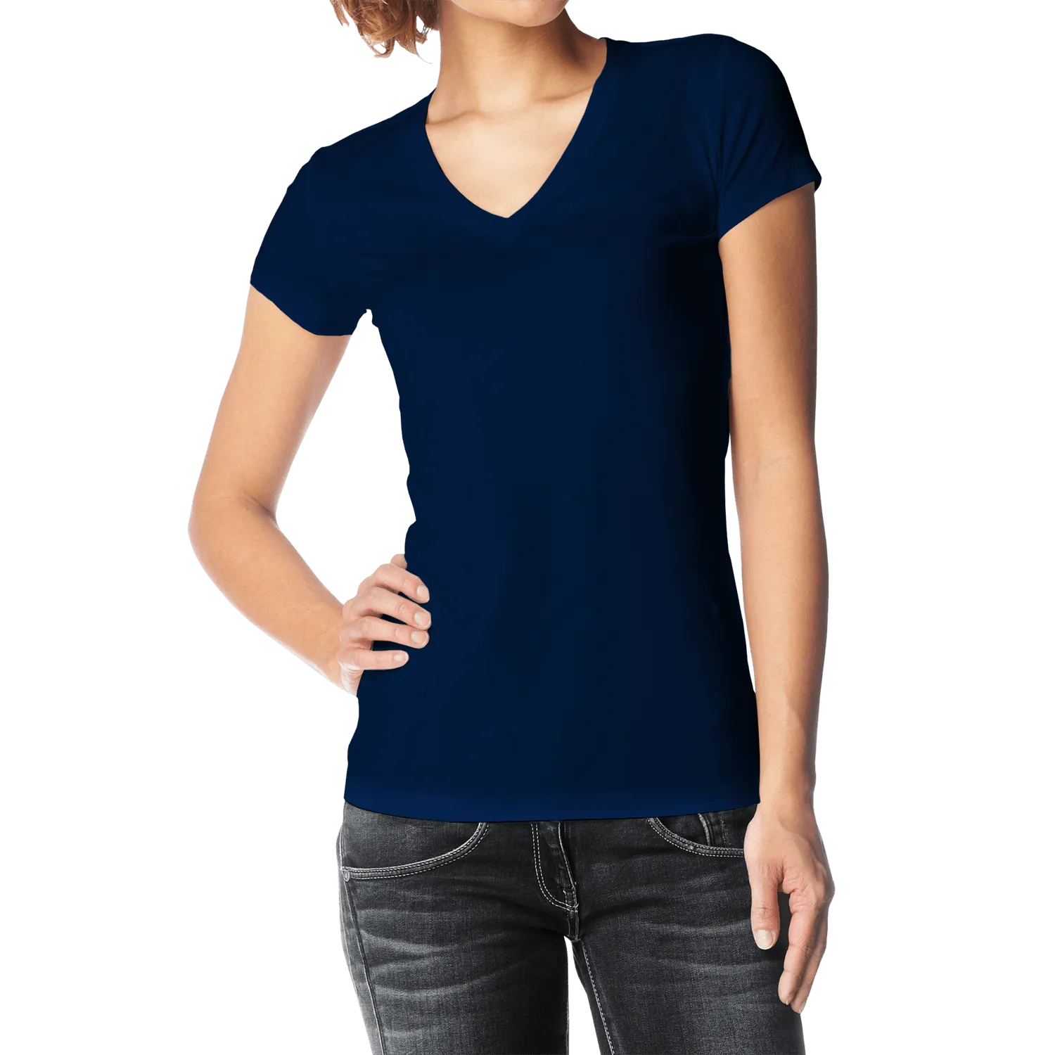 Women's round neck Navy/White/Black Value pack