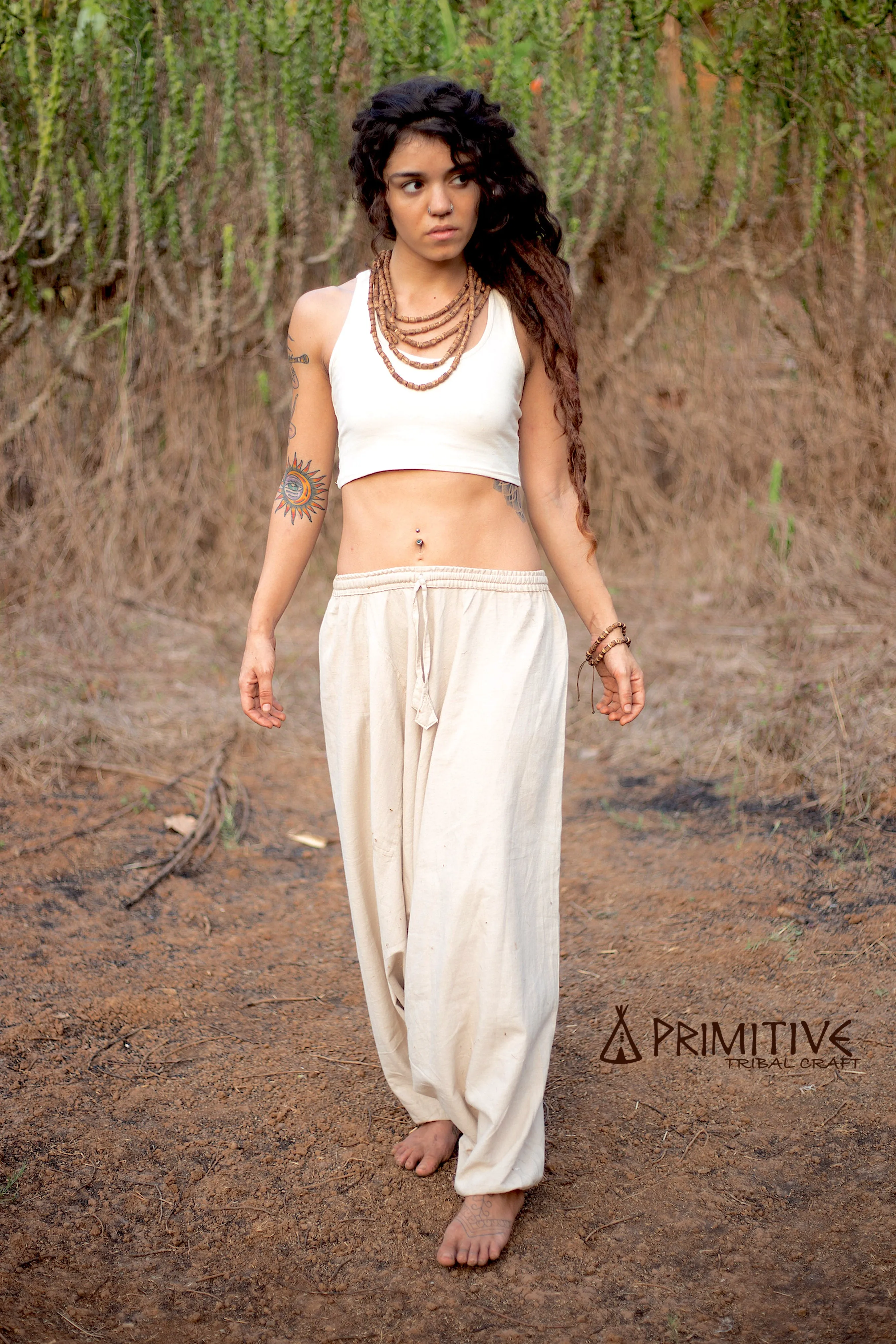 Yoga Outfit ๑⋙ Organic Cotton Yoga Top   3/4 Harem Pants Handwoven Cotton