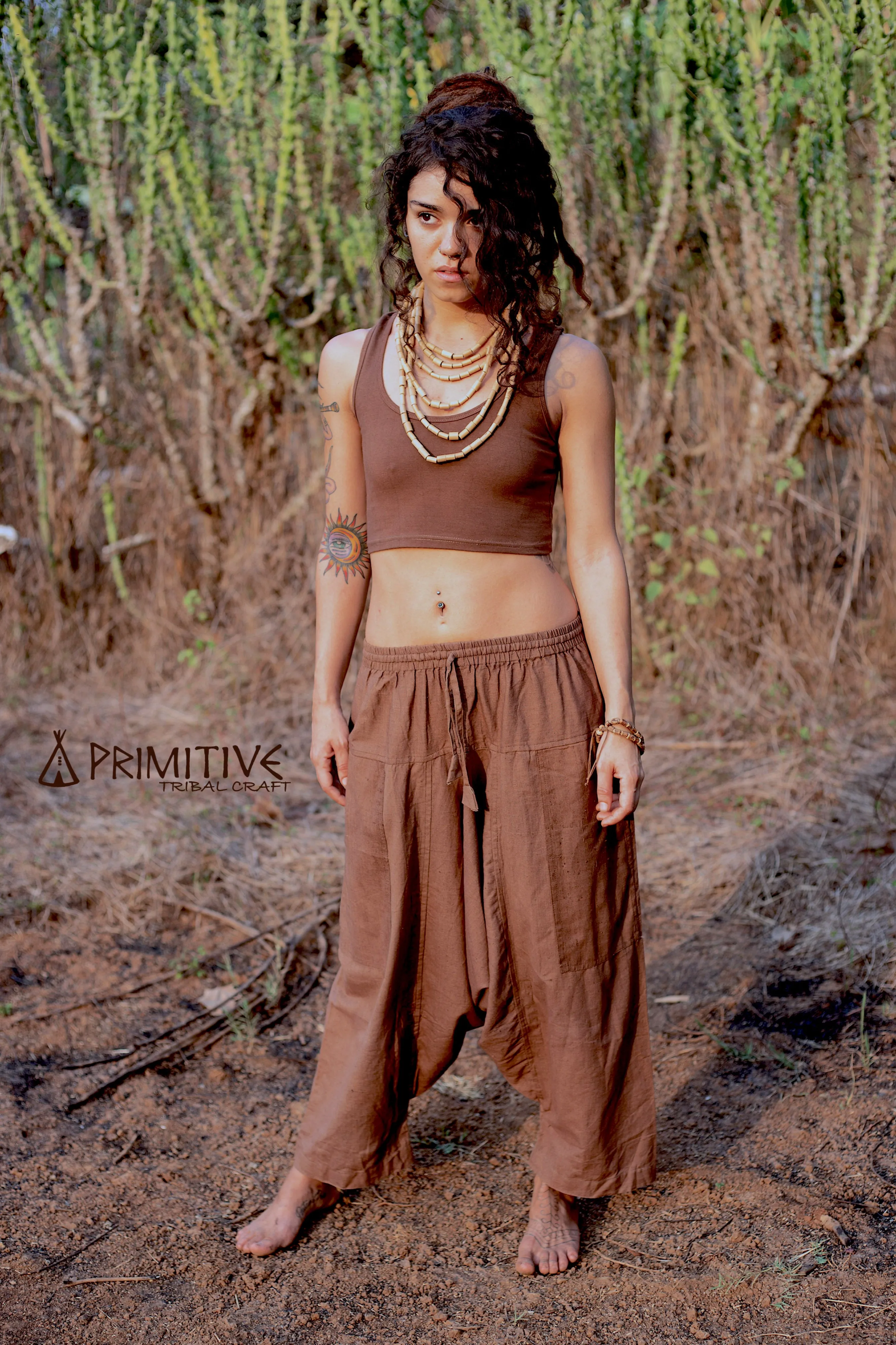 Yoga Outfit ๑⋙ Organic Cotton Yoga Top   3/4 Harem Pants Handwoven Cotton